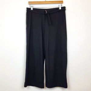 J. Jill Ponte Full Leg Black Crop Trousers, Pockets, Size Medium Petite, EUC
